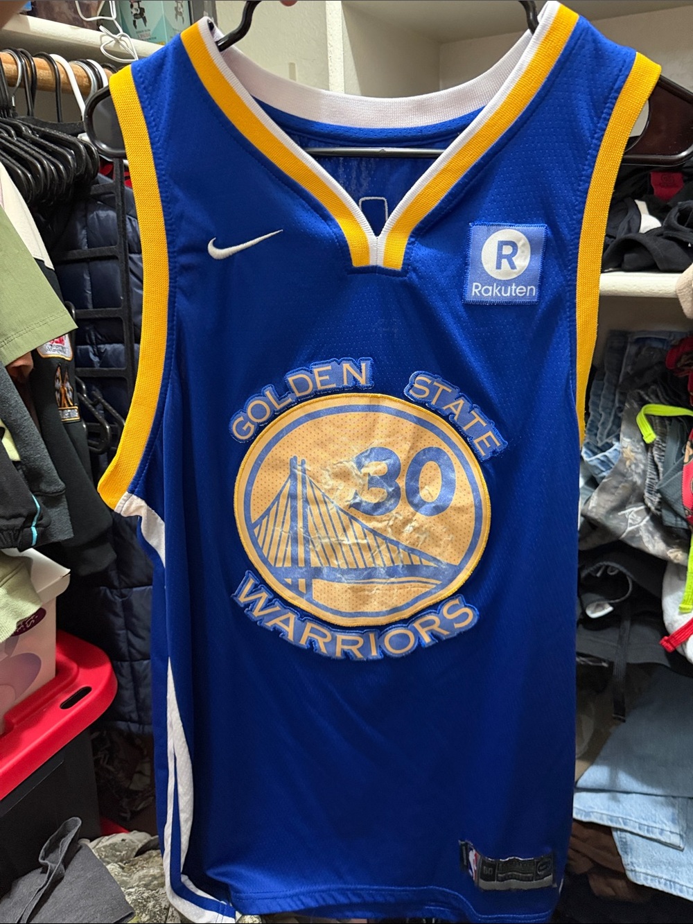 NBA Golden State Warriors Blue and Gold Stephen Curry #30 Jersey